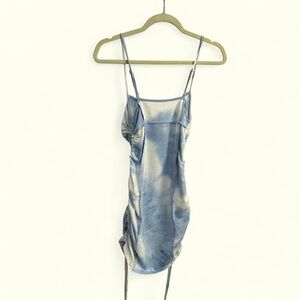 Salty New Dress blue tie dye ruched bodycon coastal Twenty5A Boutique size Small